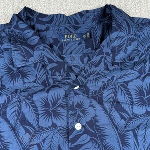 Polo Ralph Lauren Mens 3XLT Blue Floral Short Sleeve Button Up Camp Collar Shirt